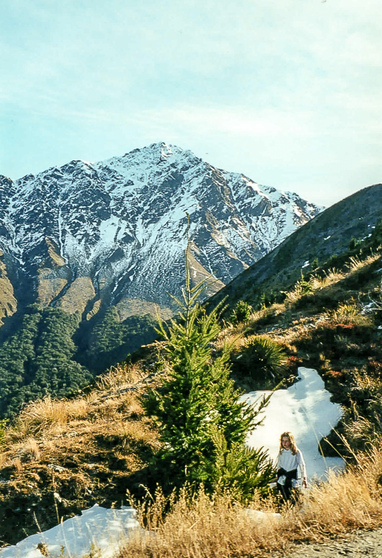 Young hiker walking along the Ben Lomond track